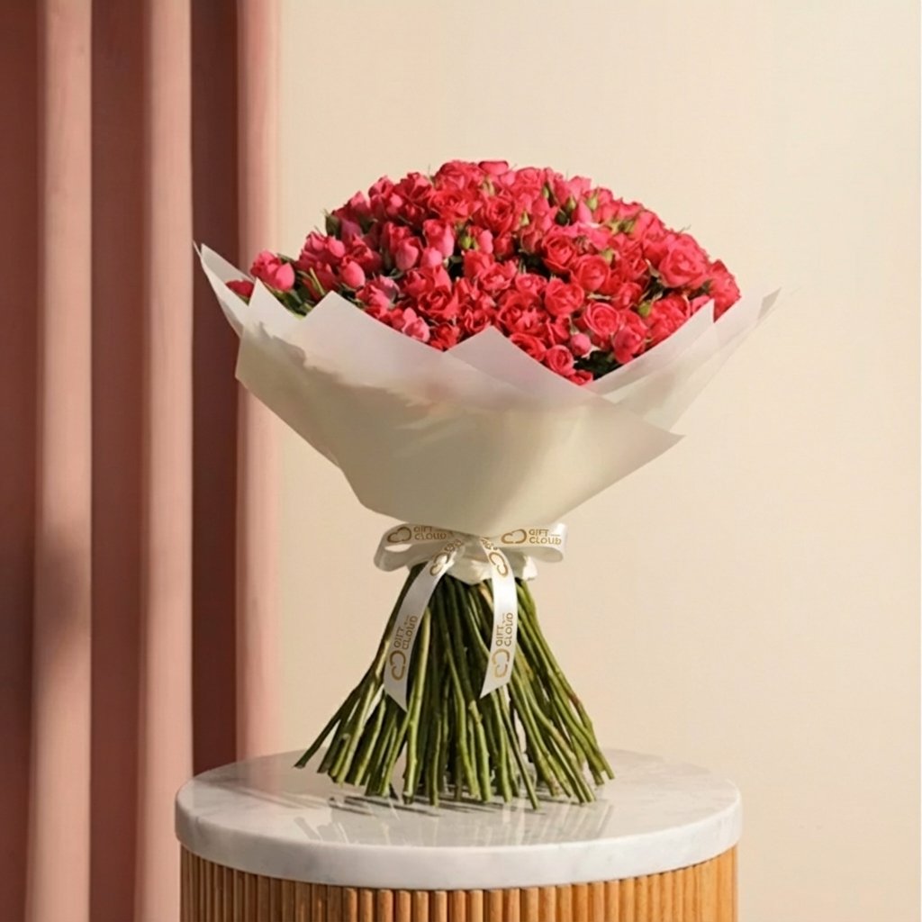باقة روعة الفوشيا | 100 وردة