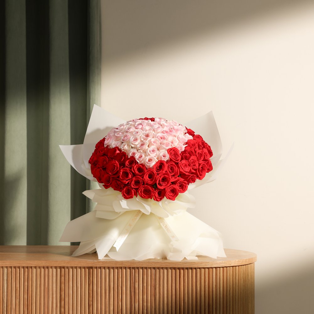 باقة ورود فرحة القلب | 125 وردة